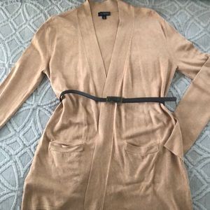 Long cardigan with belt